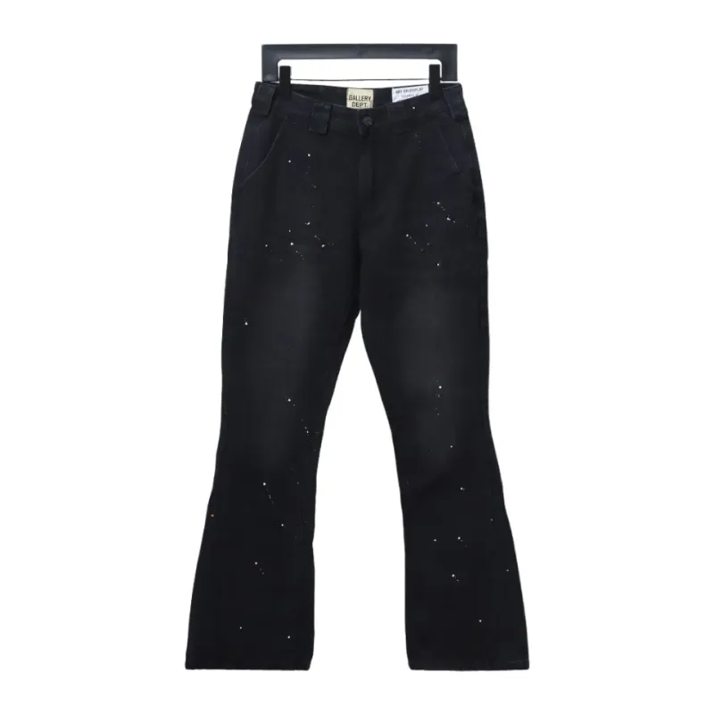 Gallery Dept Rhinestone-Studded Flared Black Jeans