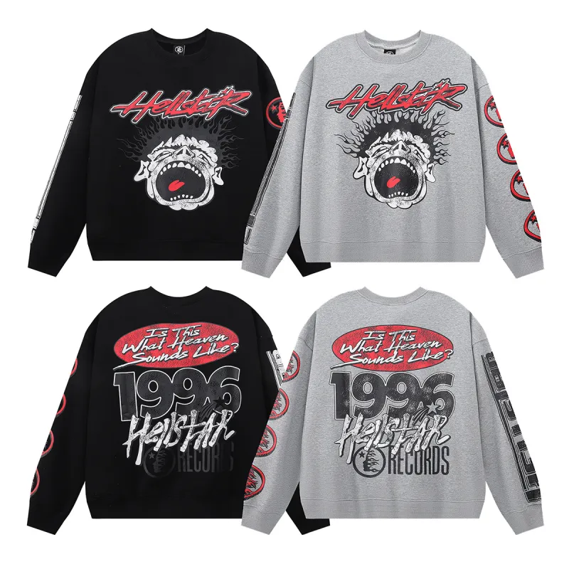 Hellstar Hoodie 'Is This What Heaven Sounds Like 1996' Black/Gray