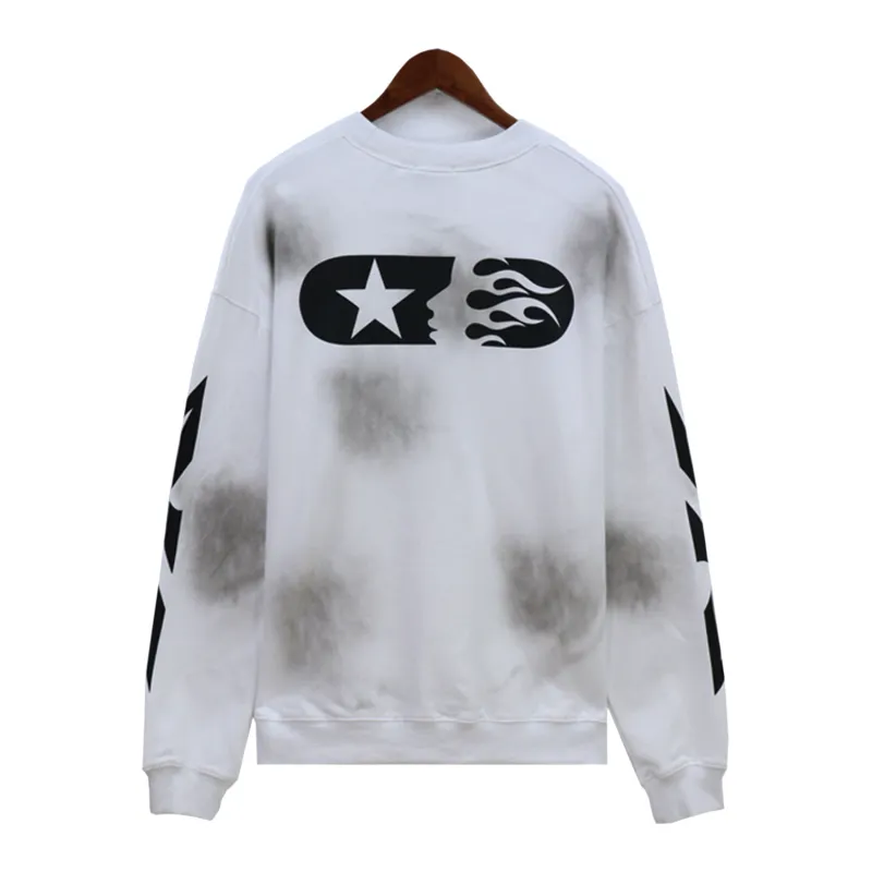 Hellstar Hoodie Terry Fabric Crewneck #7545 Yellow/White