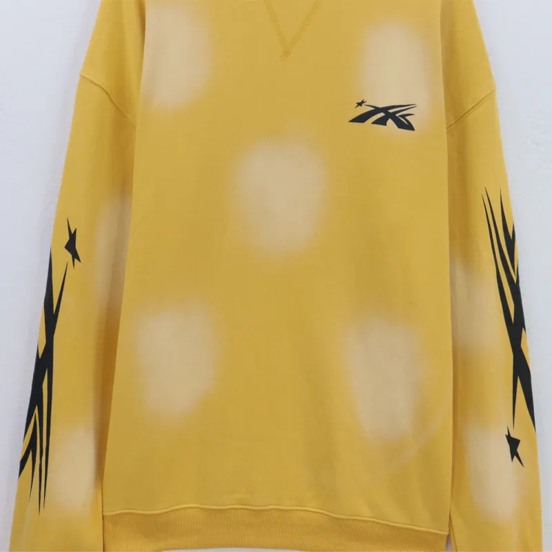 Hellstar Hoodie Terry Fabric Crewneck #7545 Yellow/White