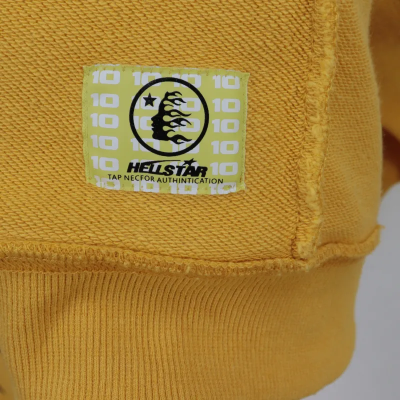 Hellstar Hoodie Terry Fabric Crewneck #7545 Yellow/White