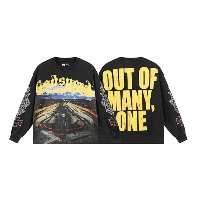 Godspeed Long Lonely Road L/S Thermal Tee #1100 Black Wash 01