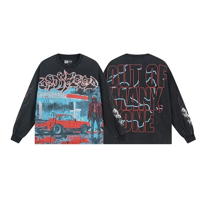 Godspeed Pit Stop L/S Thermal T-shirt #1101 Black/Blue Wash 01
