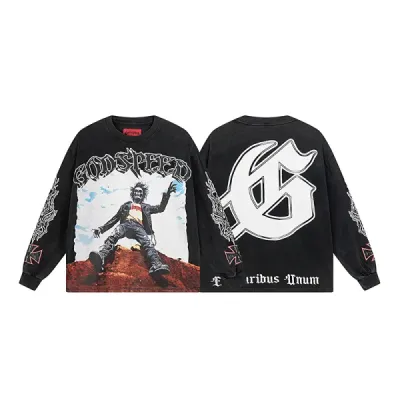 Godspeed Rocker Layered Long Sleeve T-shirt #1103 Black Wash 01