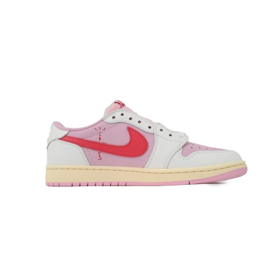 Top Version Travis Scott x Air Jordan 1 Low Hot Powder Pouring IQ7604-101 02