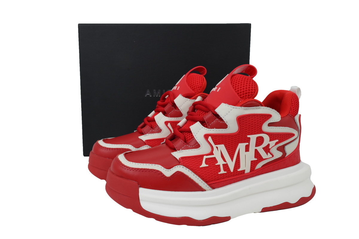Amiri Platform Elevated Lace-Up Sneakers Red