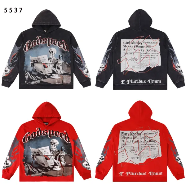 Godspeed Black Monday Hoodie #5537 Washed Black/Red