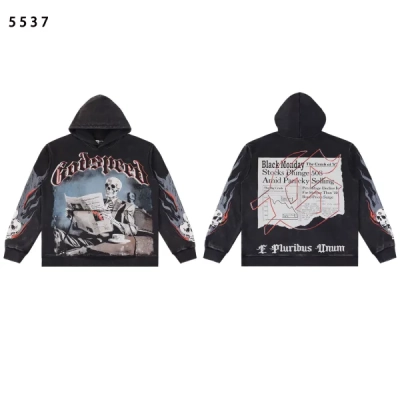 Godspeed Black Monday Hoodie #5537 Washed Black/Red 02