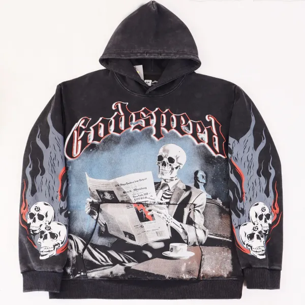Godspeed Black Monday Hoodie #5537 Washed Black/Red
