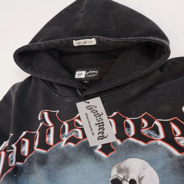 Godspeed Black Monday Hoodie #5537 Washed Black/Red