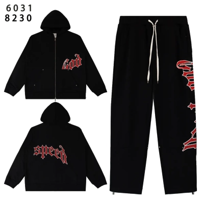 Godspeed OG Logo Black Sweatsuit G6031-8230 Red Letter Print 02