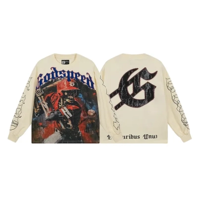 Godspeed Rock Baseball Skeleton Long Sleeve T-shirt Bone #3159 01