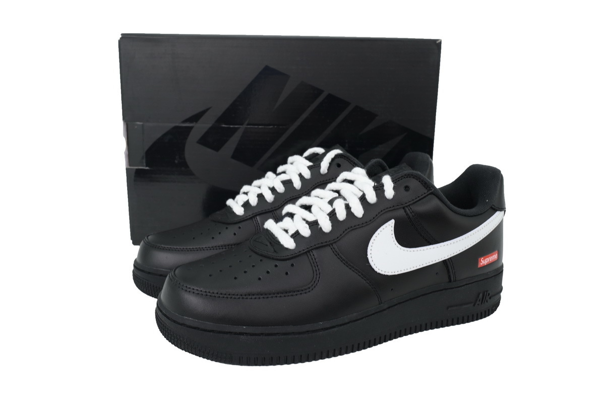 Nike Supreme x Air Force 1 Low Black Warrior Black And White CU9225-001