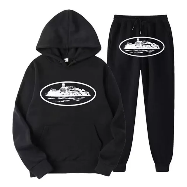 Corteiz Alcatraz Hoodies & Pants Tracksuit Black /Brown /Red White /Purple /Yellow /Blue /Beige /Orange /Red Black /Gray Set
