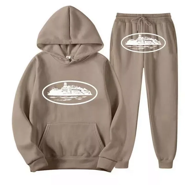 Corteiz Alcatraz Hoodies & Pants Tracksuit Black /Brown /Red White /Purple /Yellow /Blue /Beige /Orange /Red Black /Gray Set