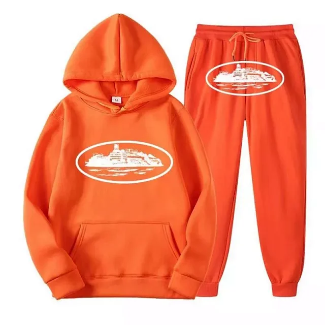Corteiz Alcatraz Hoodies & Pants Tracksuit Black /Brown /Red White /Purple /Yellow /Blue /Beige /Orange /Red Black /Gray Set