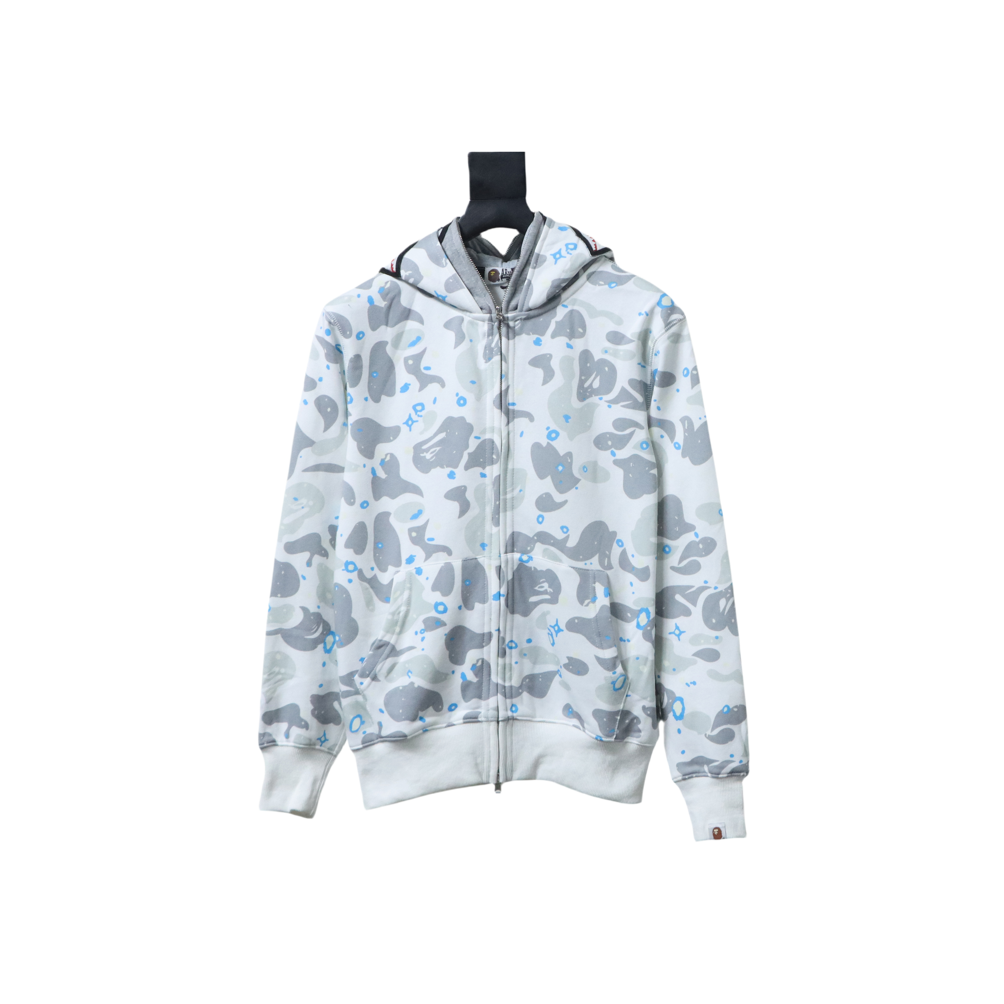 OBO BAPE Space Camo Shark Full Zip Hoodie White