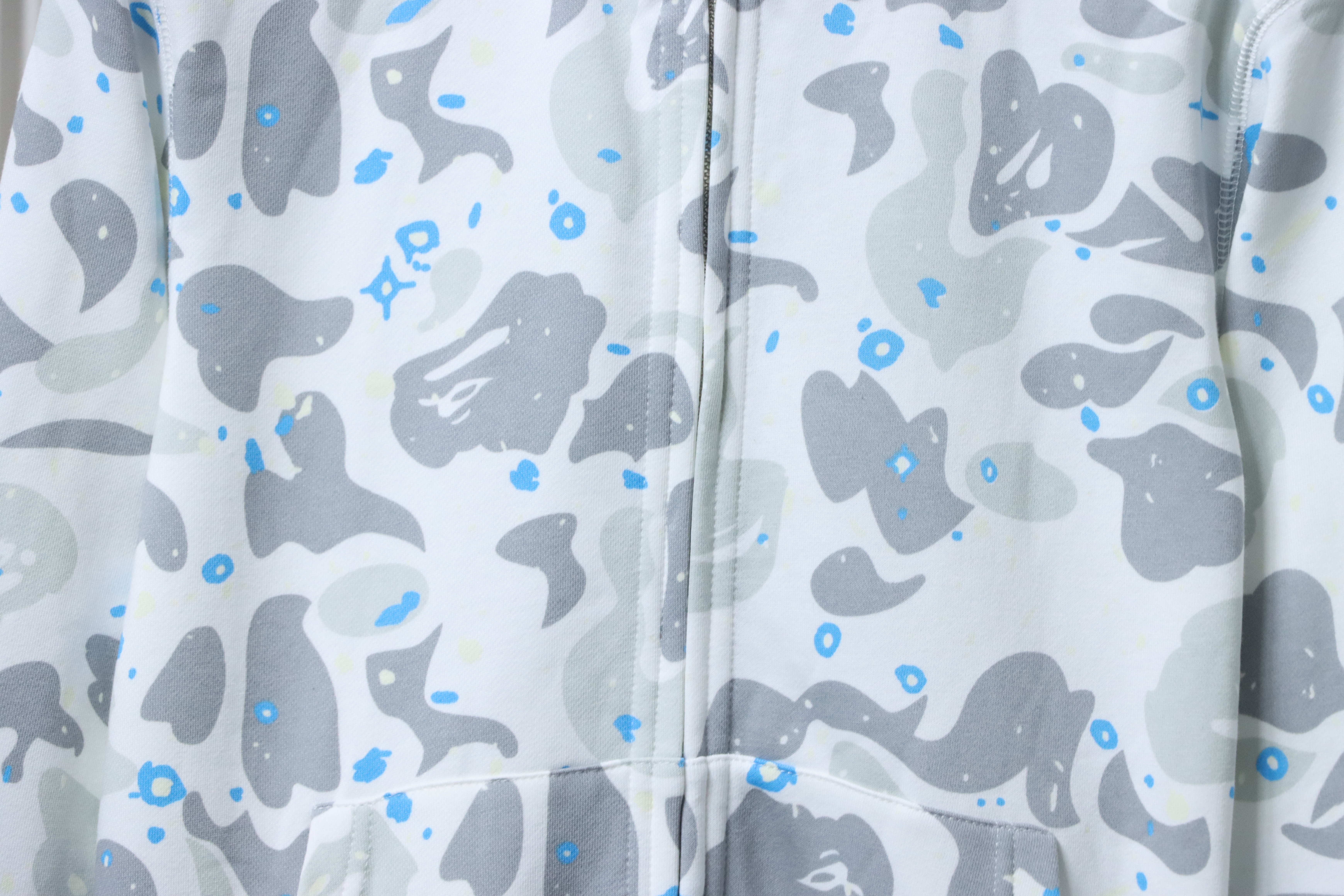 OBO BAPE Space Camo Shark Full Zip Hoodie White