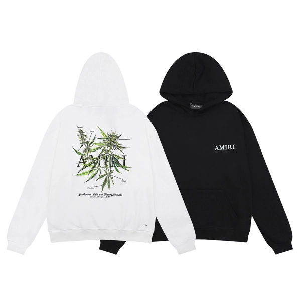 AMIRI Botanical Print Hoodie #9216 Black/White