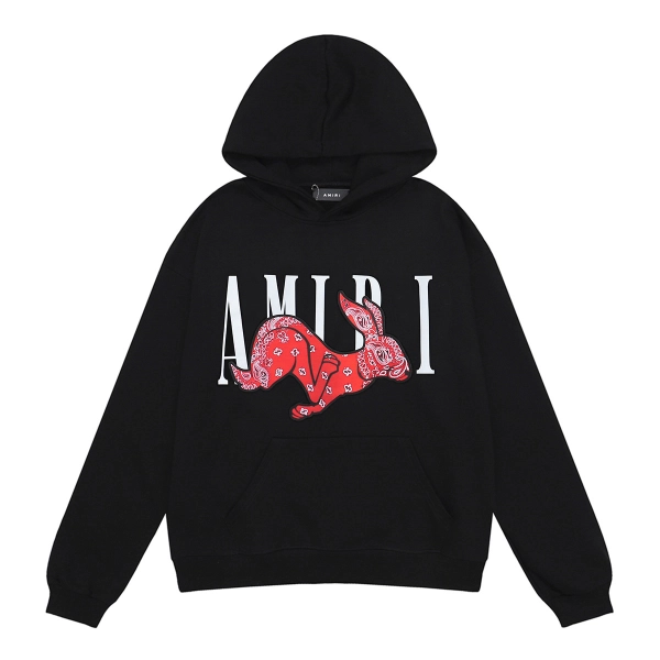 AMIRI Cny Rabbit Logo Hoodie #9261 Black/White