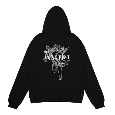 AMIRI Cupid Angel Print Hoodie #9218 Black 02