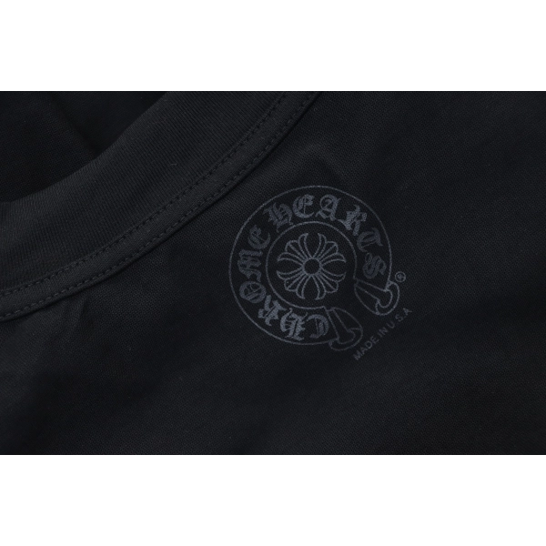 Chrome Hearts Yellow Neck Logo Sleeve T-Shirt Black