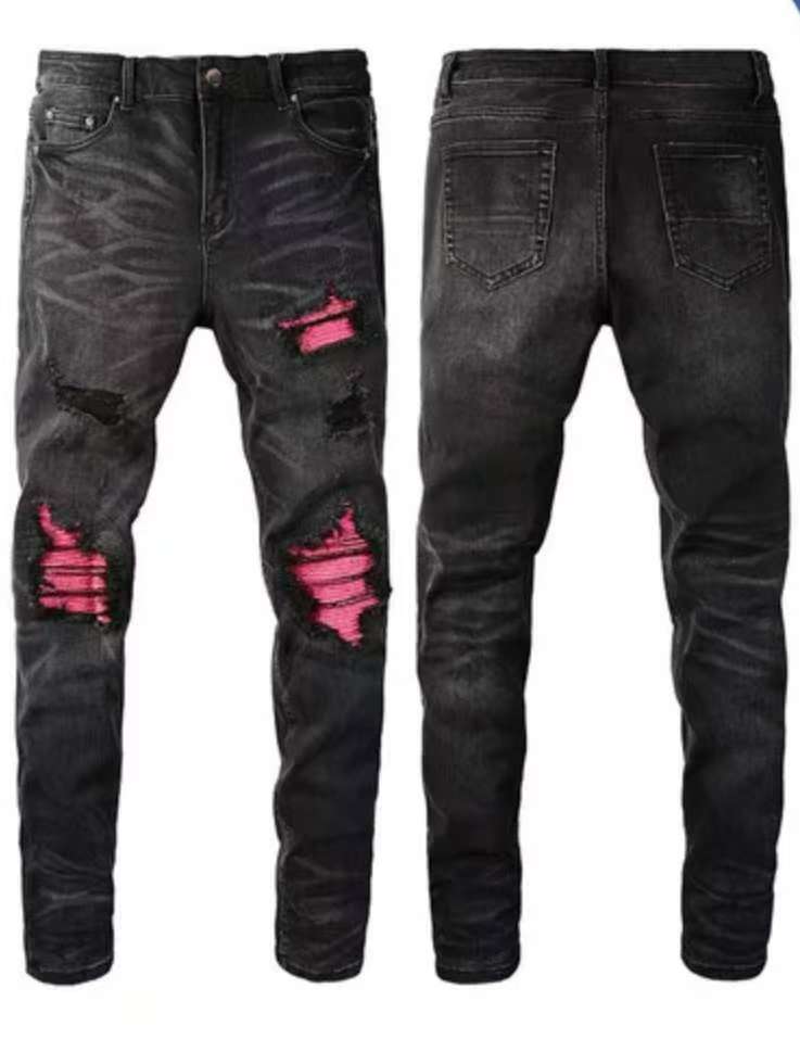AMIRI Pink Ripped Jeans