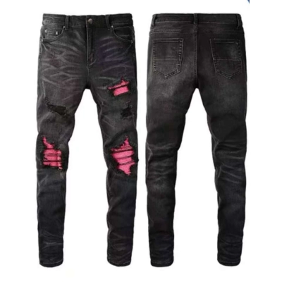 AMIRI Pink Ripped Jeans 01