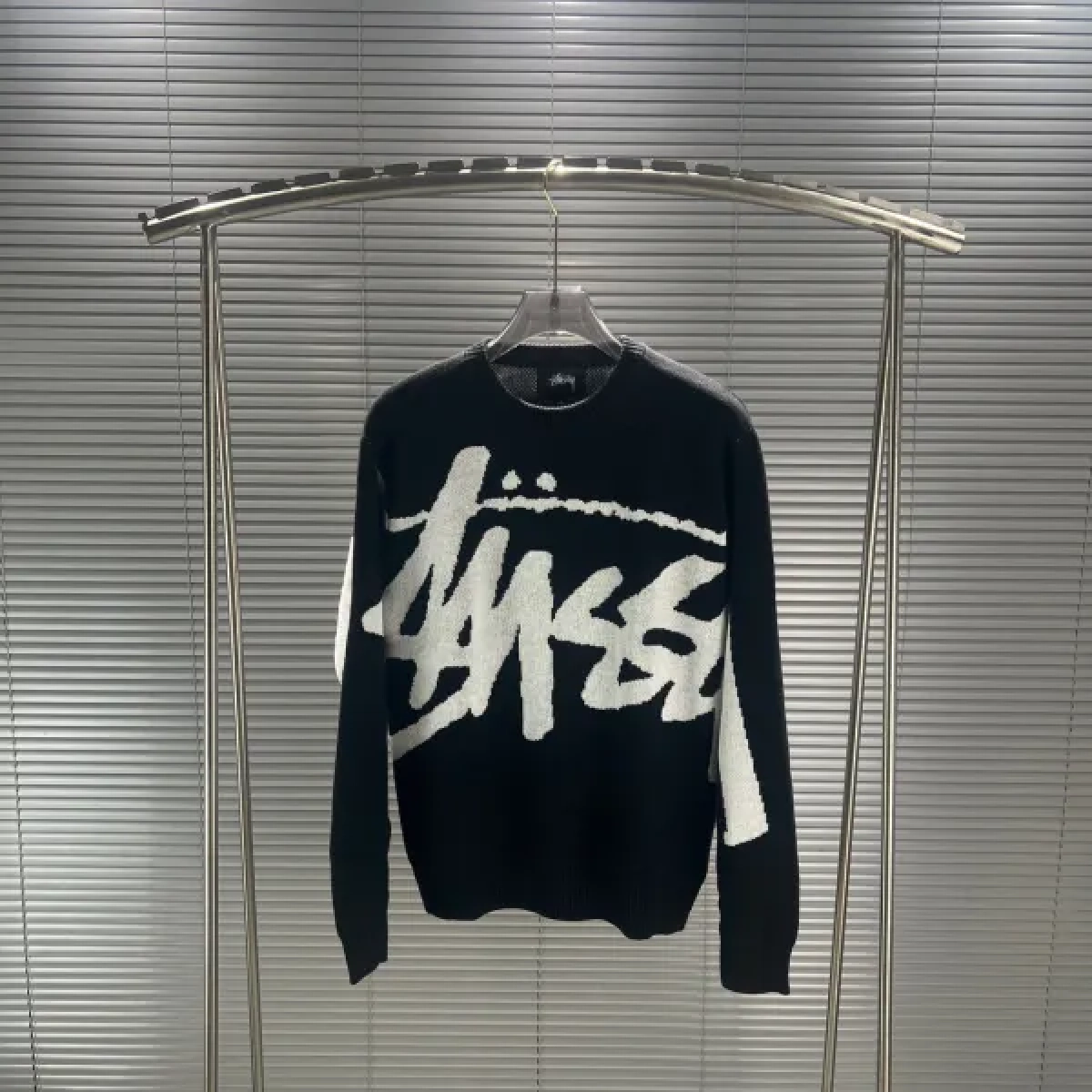 Stussy Sweater XB411#p111 + Balenciaga LOOK BOOK Blue Washed Orange Flared Jeans