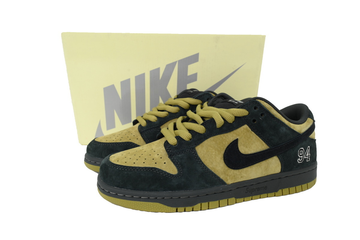 Top Version Nike Supreme x Dunk Low SB Camper Green HQ8487-300
