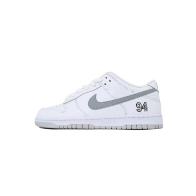 Top Version Nike Supreme x Dunk Low SB White Metallic Silver HQ8487-100  01
