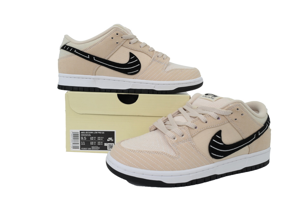 Top Version Albino & Preto × Nike SB Dunk Low Pro Pearl White FD2627-200