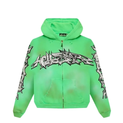 Hellstar Graffiti Zip-Up Hoodie Green + Amiri Jean 6645-1 02