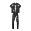 Hellstar Christ T-shirt #652 Washed Black + Purple Brand Fashion Men Jeans YZ072426