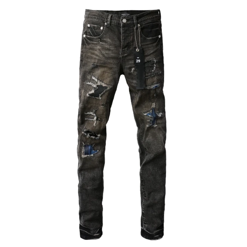 Moose Knuckles Men's Balistic Bomber Zip-Up Fur Jacket Dark Blue + Purple Brand Fashion Men Jeans 3