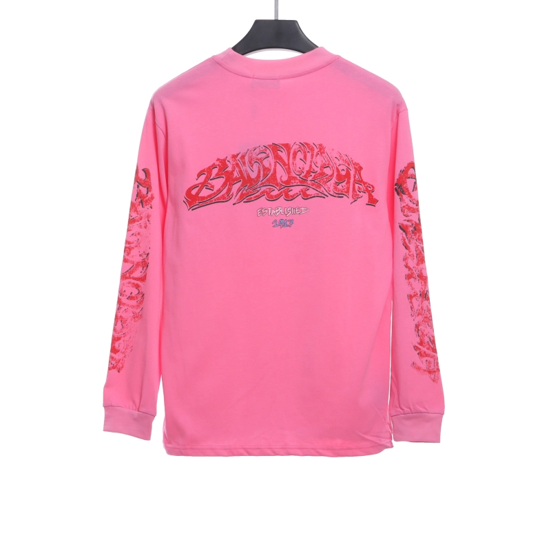 Balenciaga Flame Letter Graffiti Long Sleeve T + KSUBI Jeans-3021