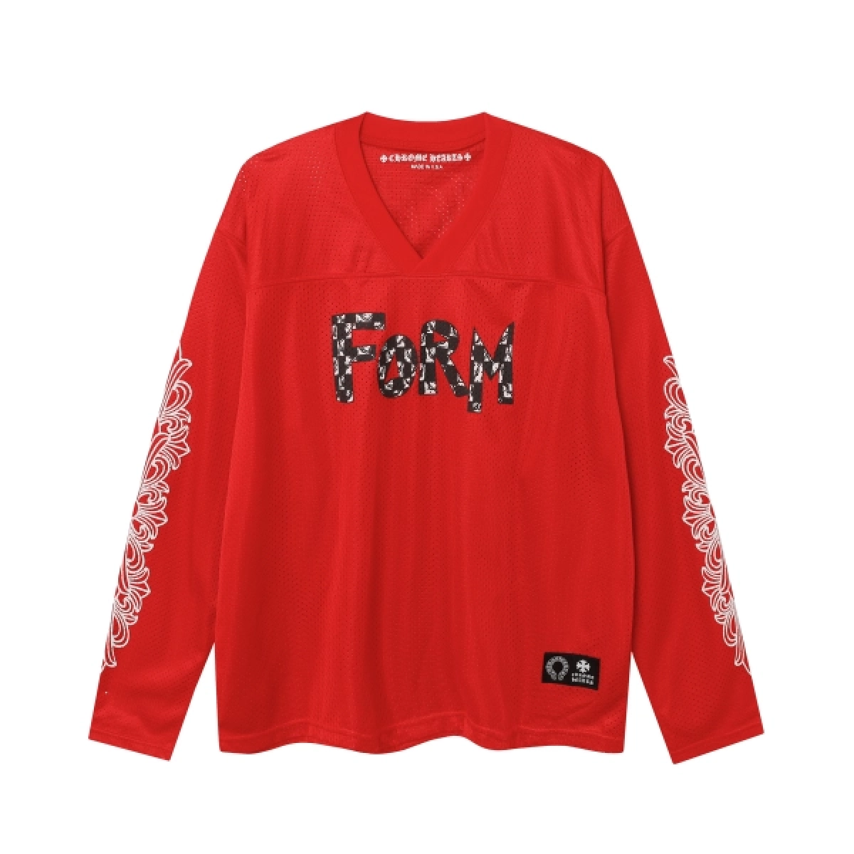 Chrome Hearts Love You Mesh Warm Up Jersey #9998 Red + Denim Tears The Cotton Wreath Jean Black