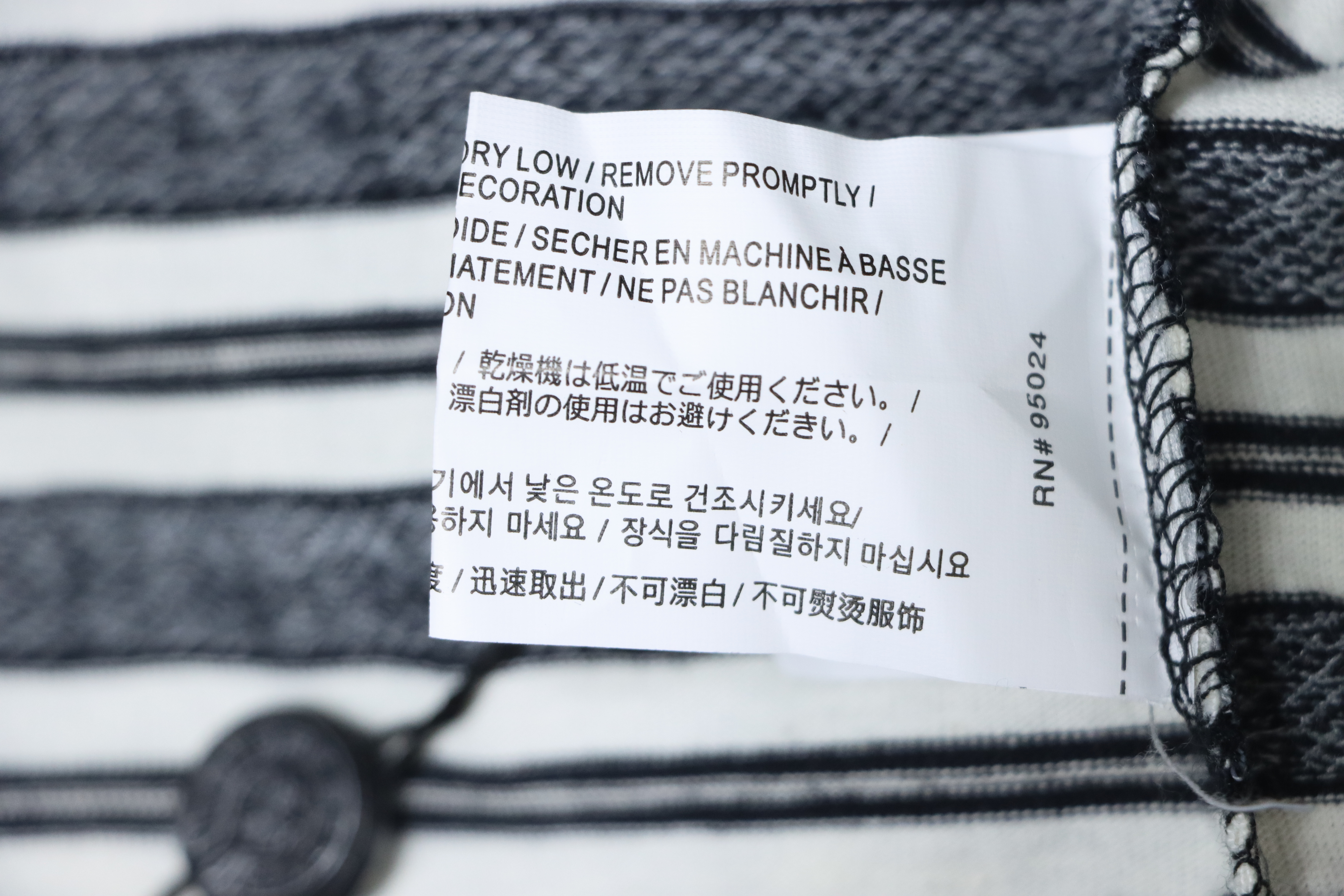 Chrome Hearts 25FW Striped Collared Long-Sleeve T-Shirt in Black and White