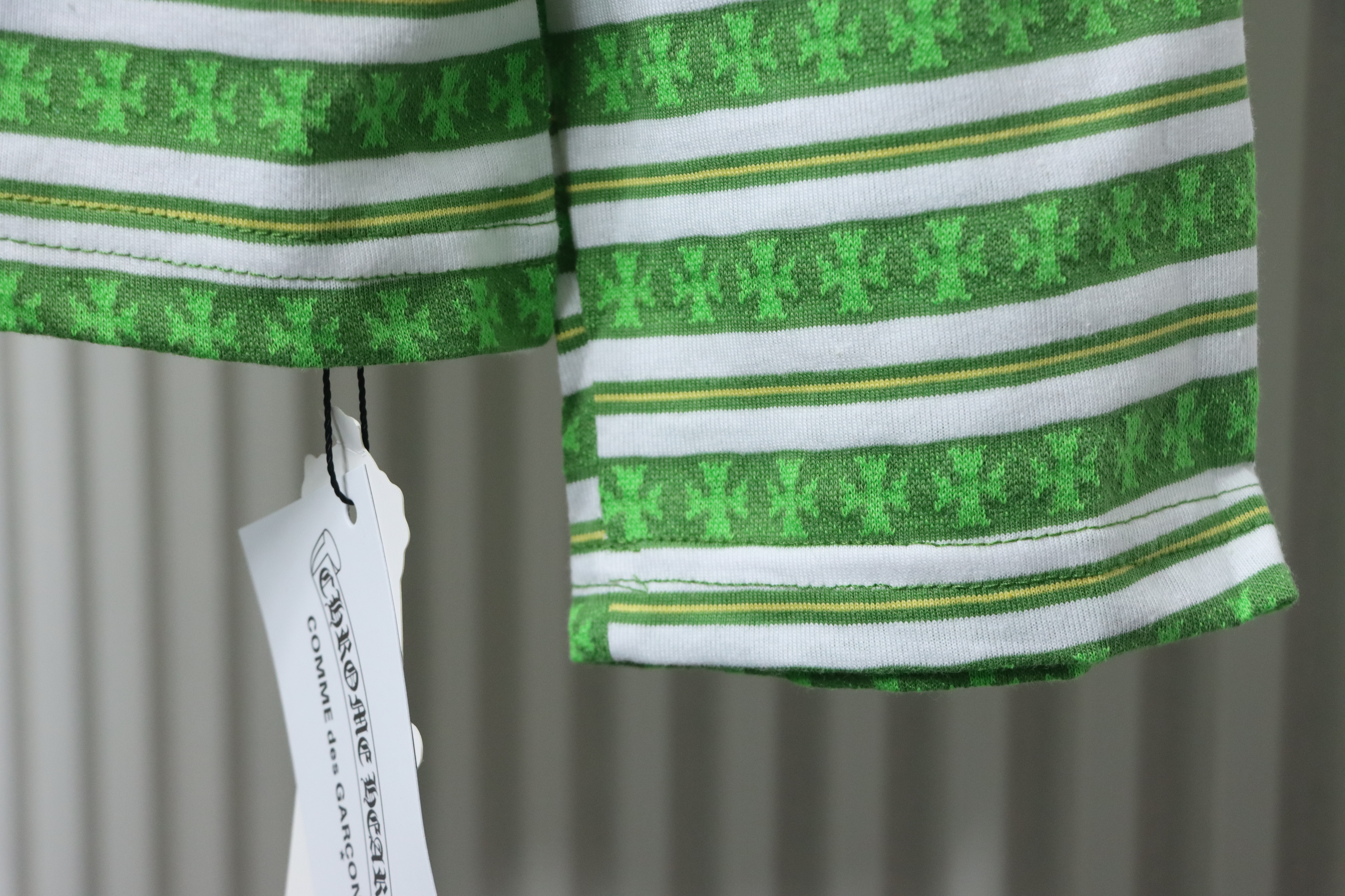 Chrome Hearts 25FW Striped Polo Collar Long Sleeve T-Shirt Green