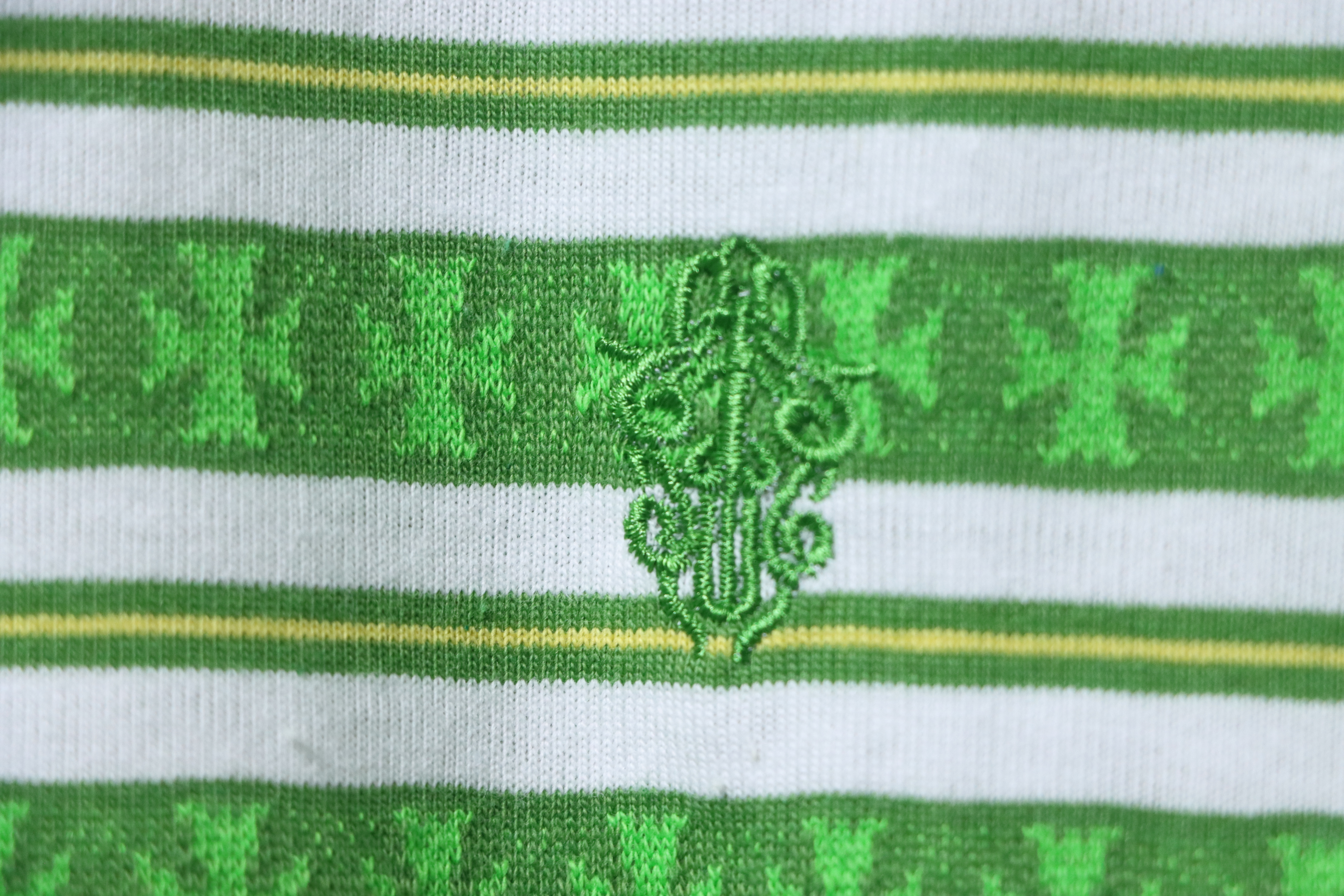 Chrome Hearts 25FW Striped Polo Collar Long Sleeve T-Shirt Green