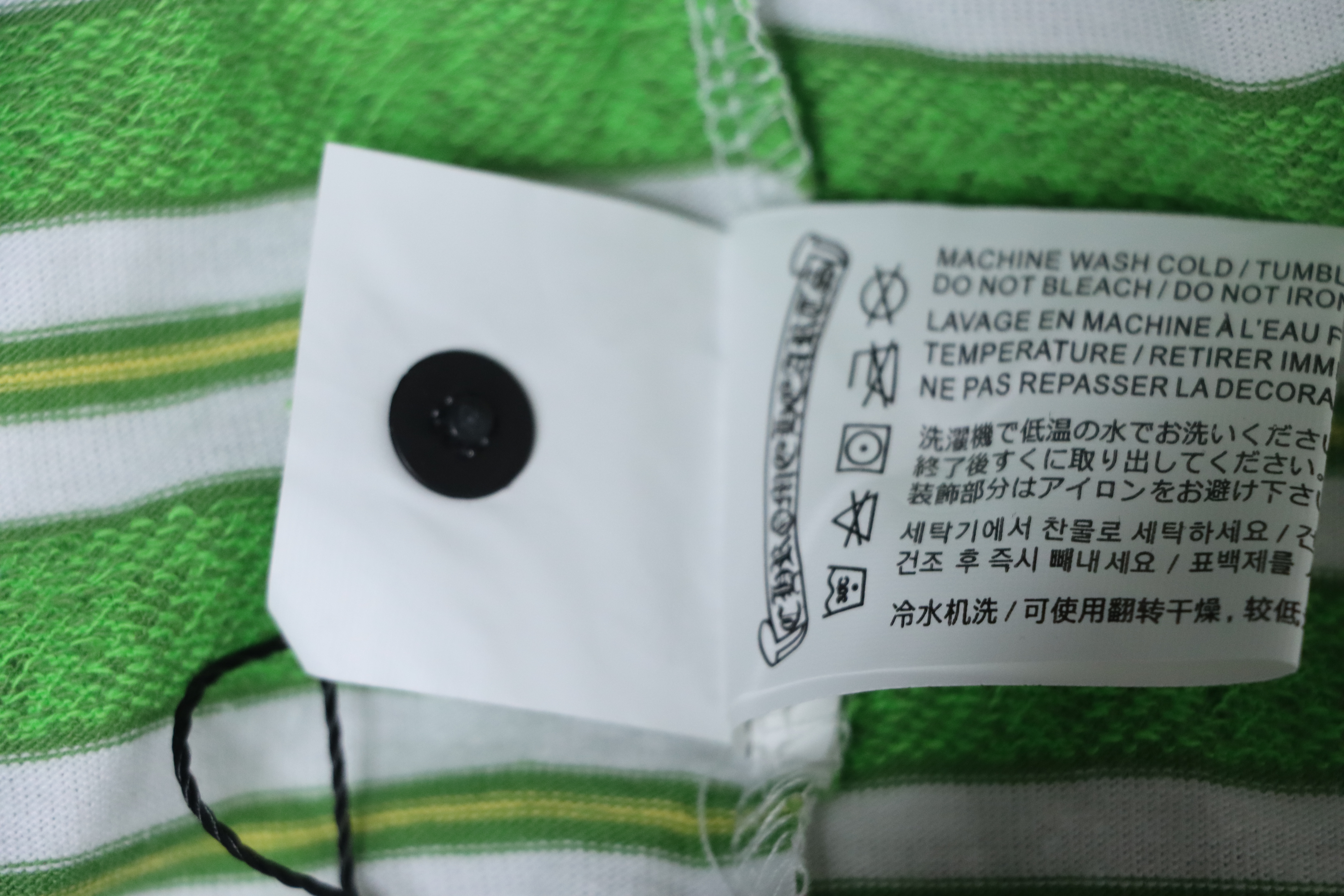 Chrome Hearts 25FW Striped Polo Collar Long Sleeve T-Shirt Green