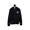 Chrome Hearts 25FW White Zip-Up Jacket with Sanskrit Print Cuffs Black
