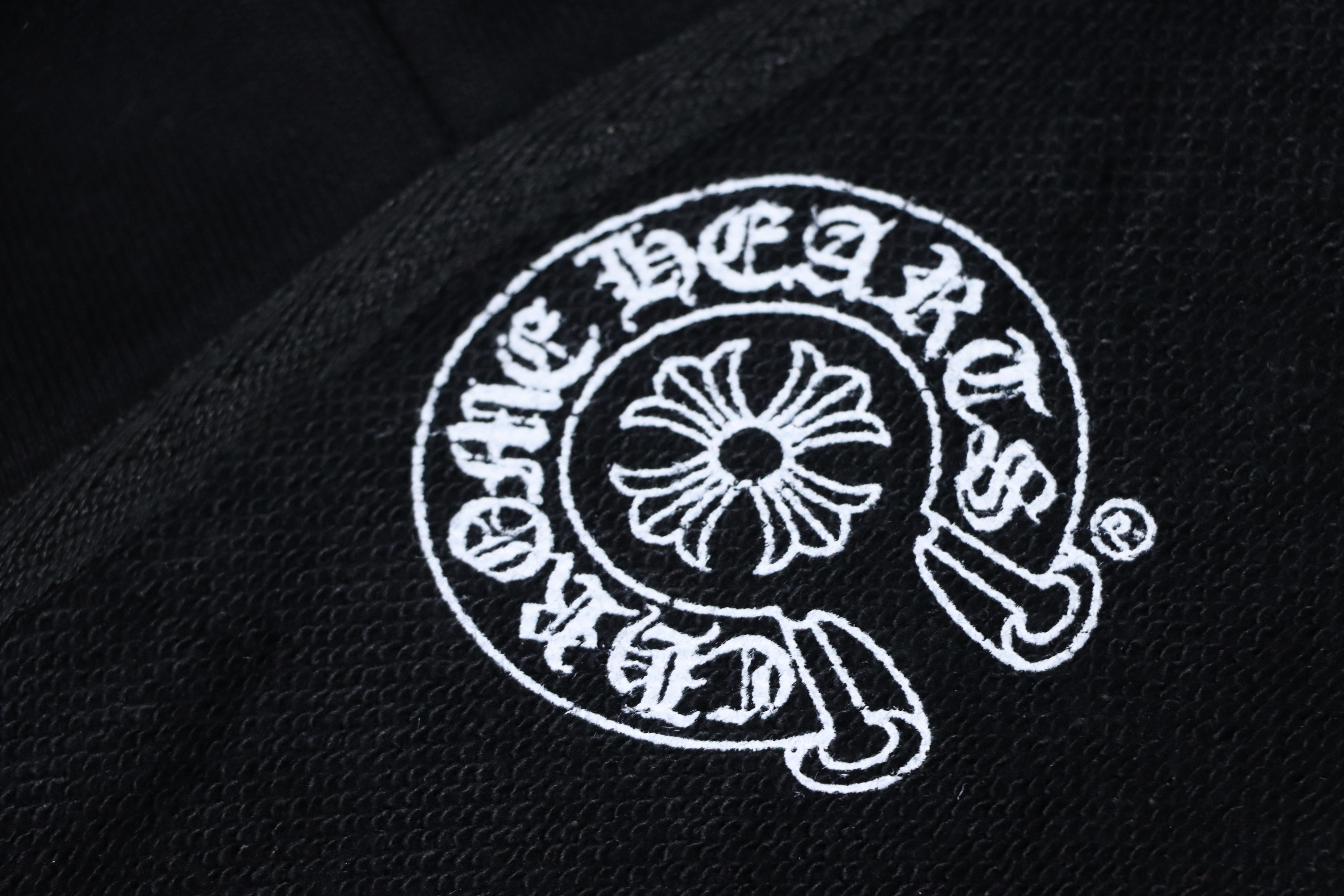 Chrome Hearts 25FW White Zip-Up Jacket with Sanskrit Print Cuffs Black