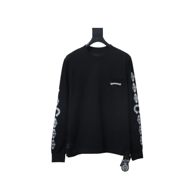 Chrome Hearts CH 25ss Back Cross Crew Neck Long Sleeve Black 01