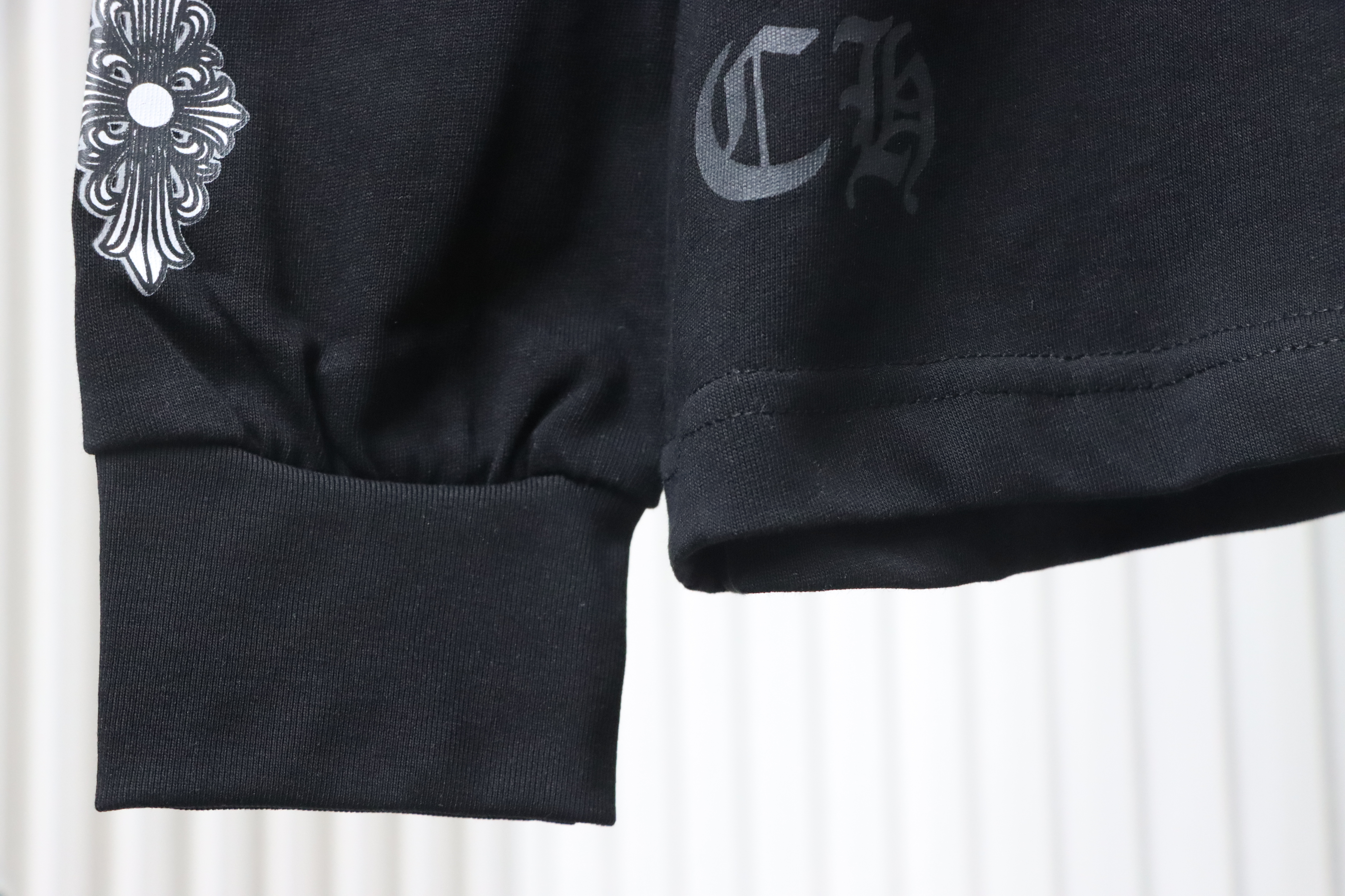 Chrome Hearts CH 25ss Back Cross Crew Neck Long Sleeve Black