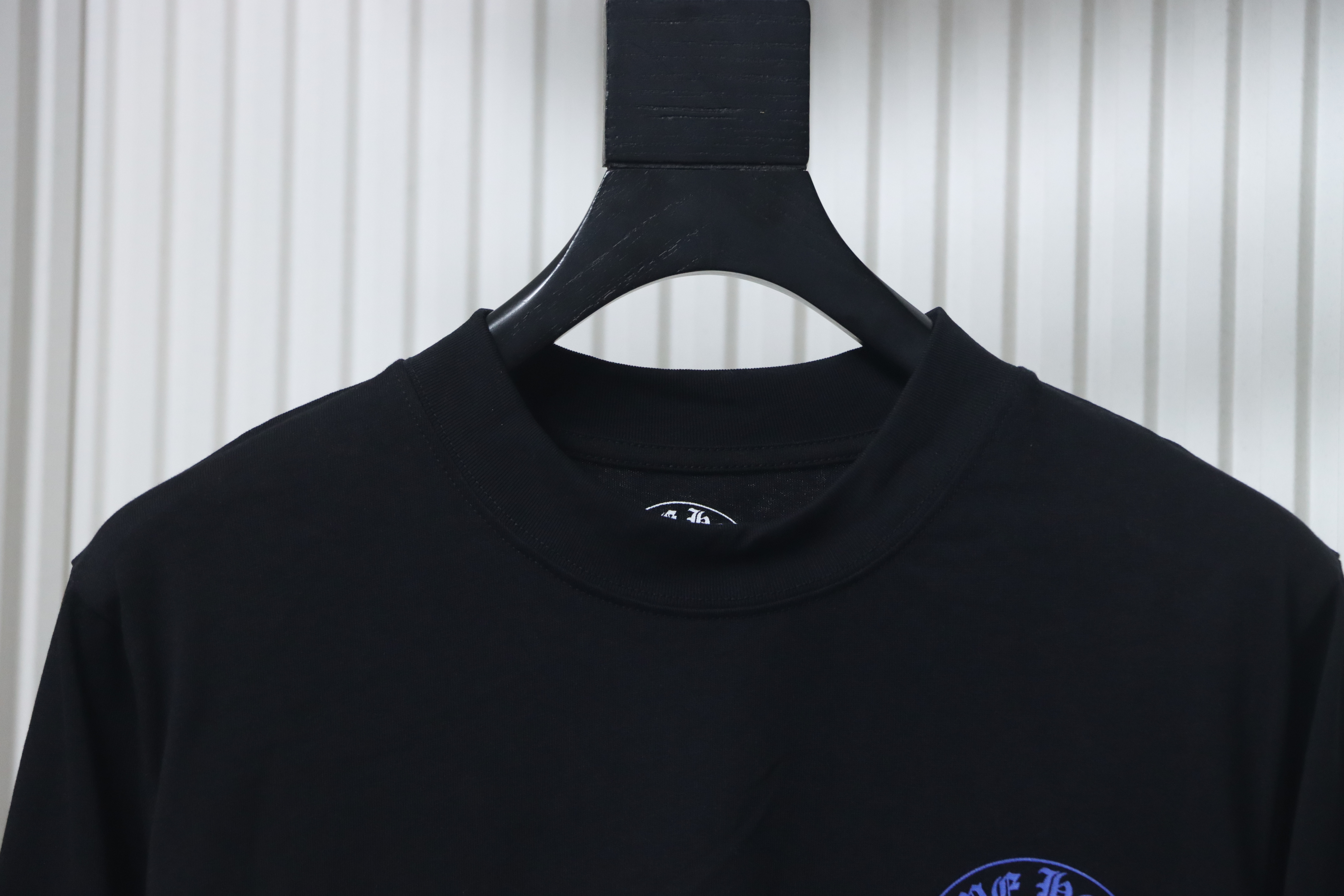 Chrome Hearts CH 25ss Blue Horseshoe Cross Crew Neck Long Sleeve Black