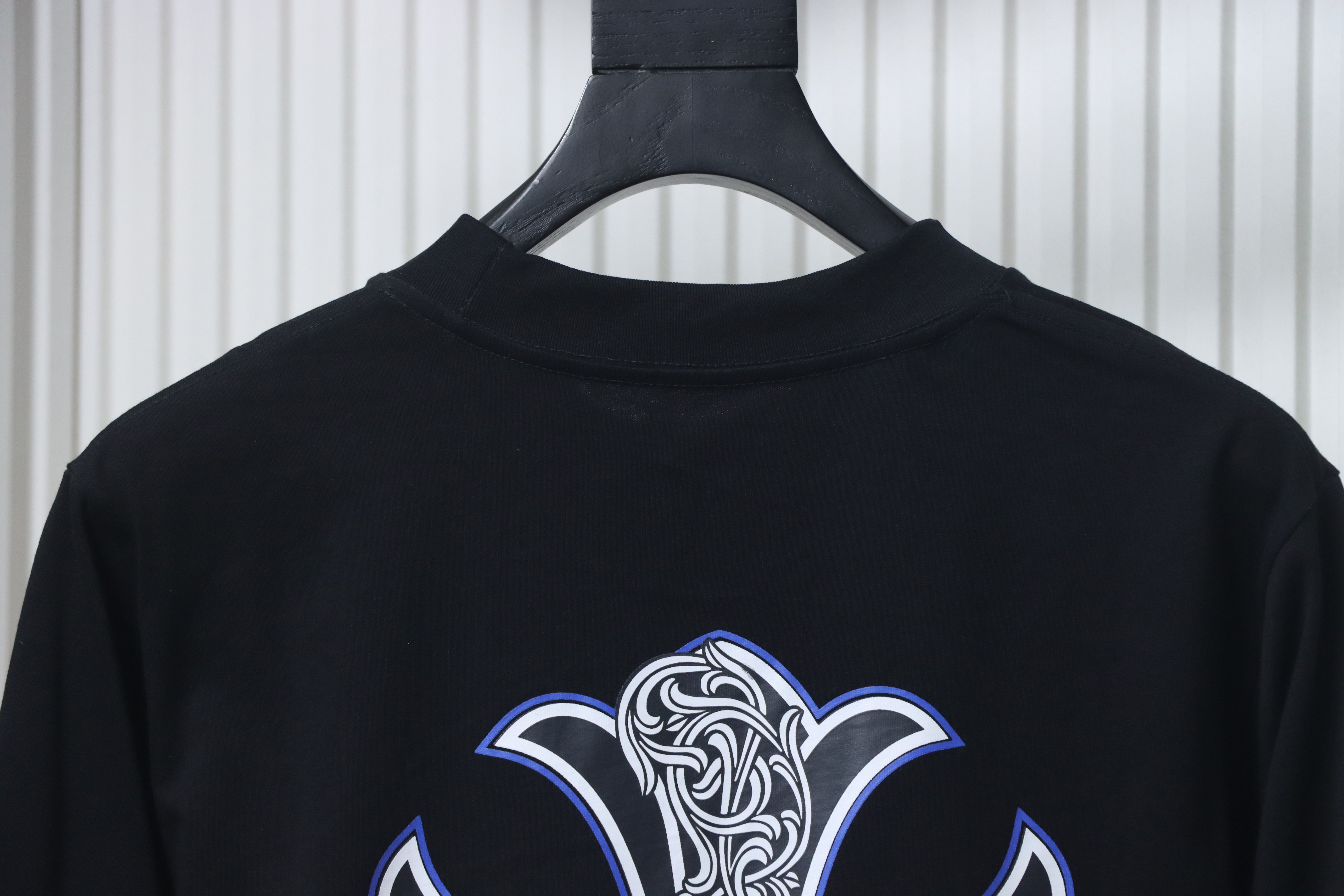 Chrome Hearts CH 25ss Blue Horseshoe Cross Crew Neck Long Sleeve Black