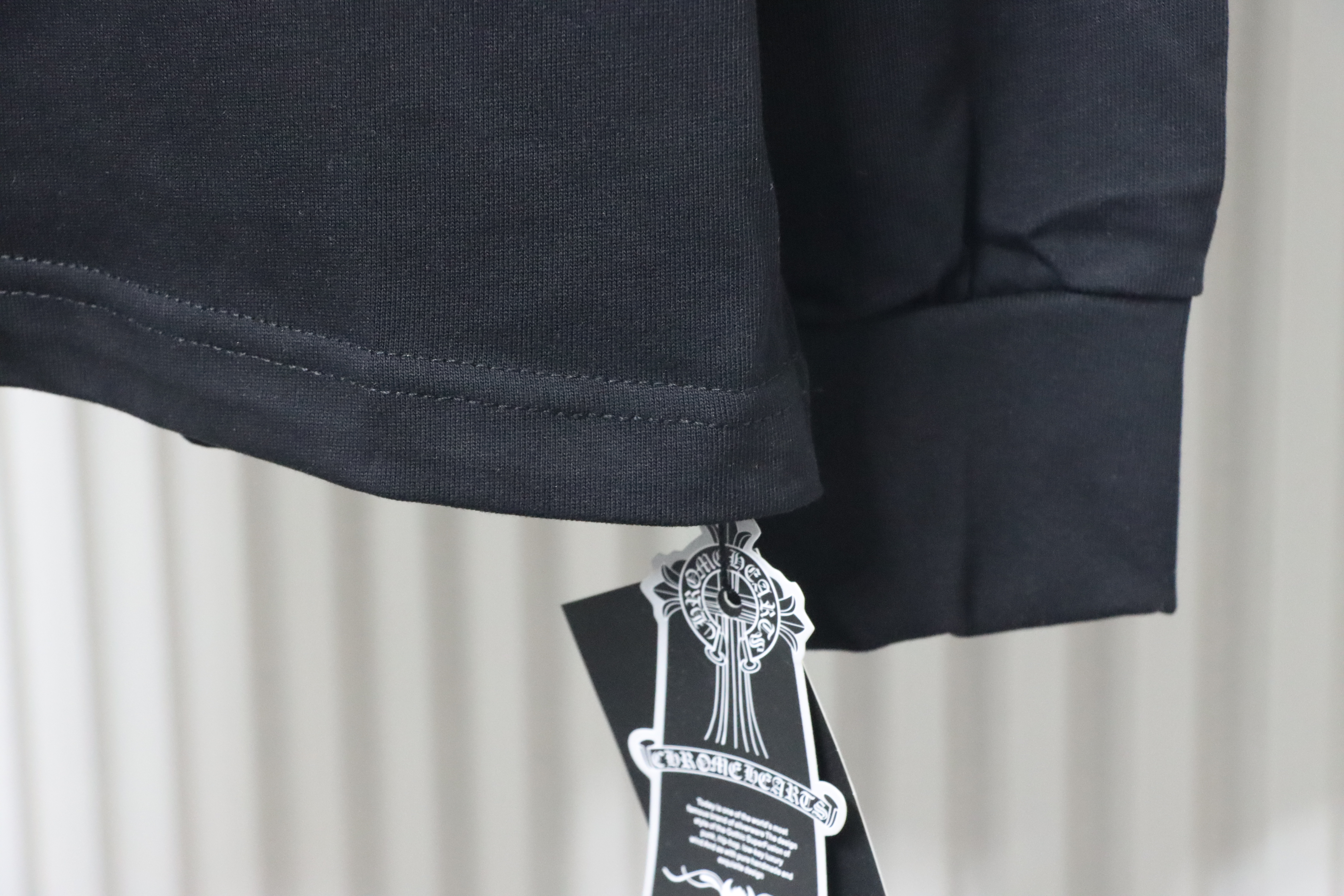 Chrome Hearts CH 25ss Blue Horseshoe Cross Crew Neck Long Sleeve Black