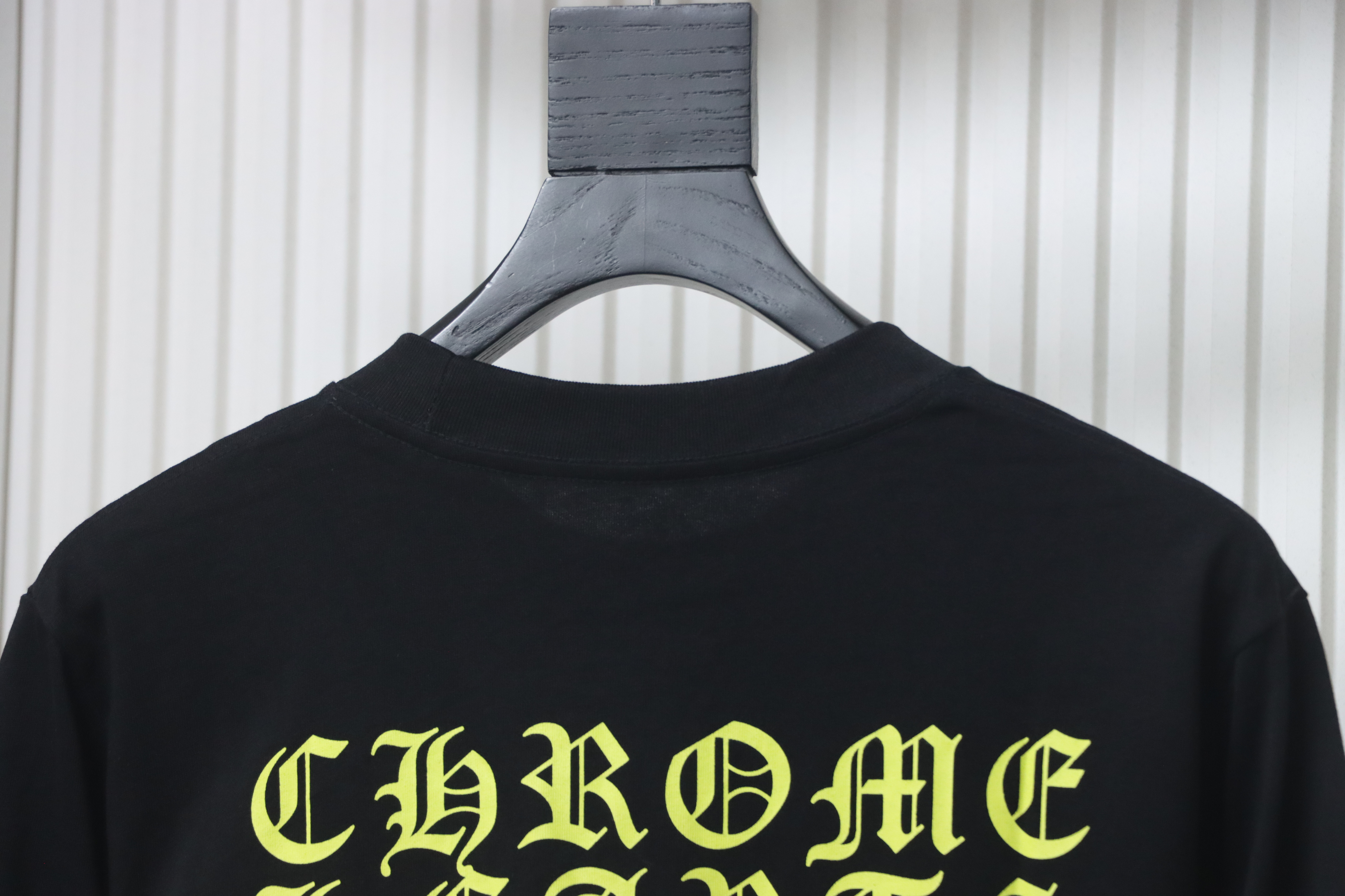 Chrome Hearts CH 25ss Sanskrit Lemon Green Crew Neck Long Sleeve Black