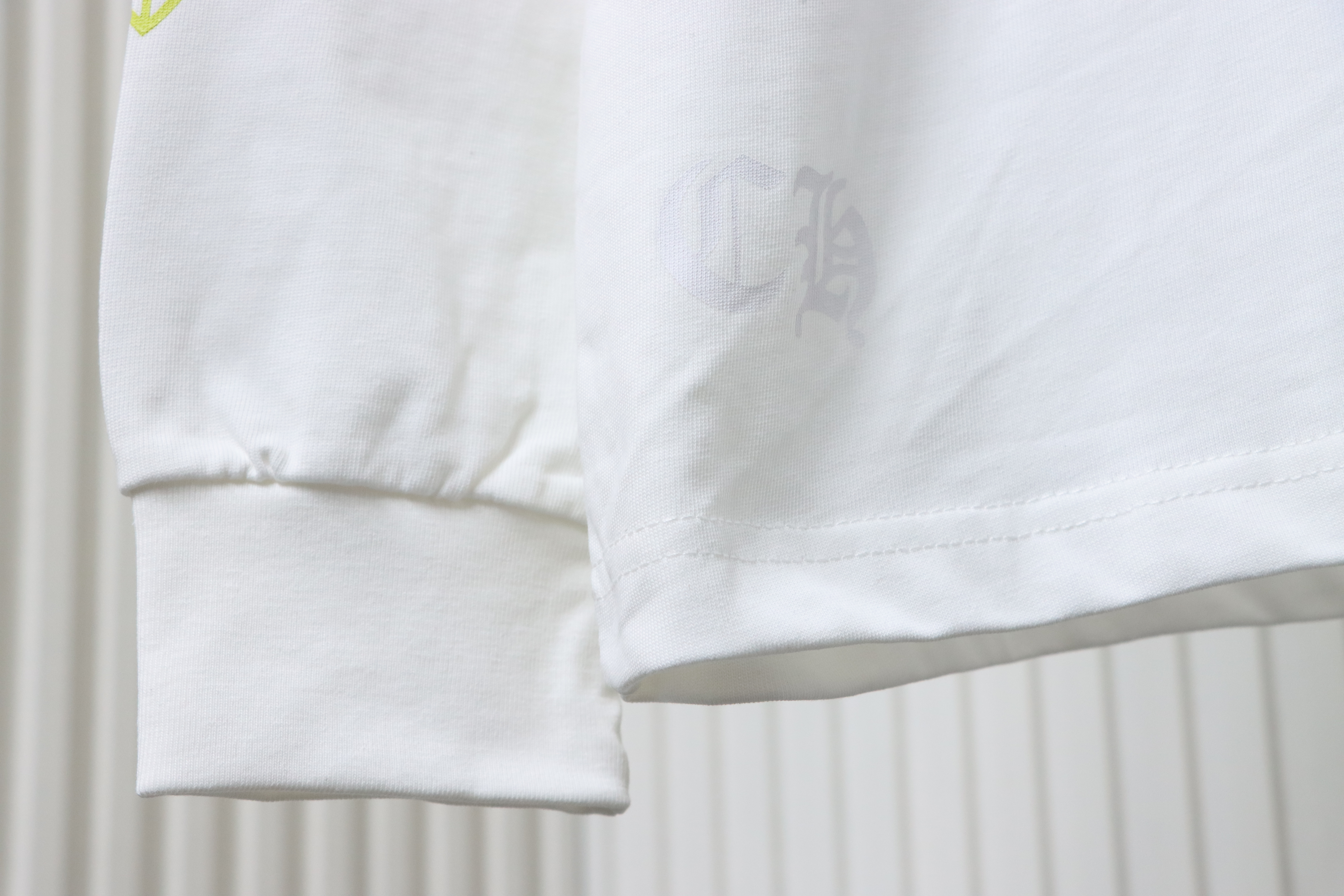 Chrome Hearts CH 25ss Sanskrit Lemon Green Crew Neck Long Sleeve White